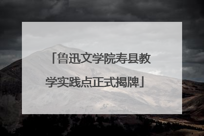 鲁迅文学院寿县教学实践点正式揭牌