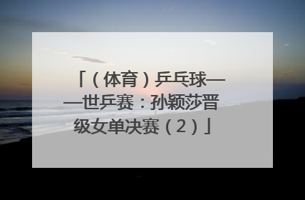 （体育）乒乓球——世乒赛：孙颖莎晋级女单决赛（2）