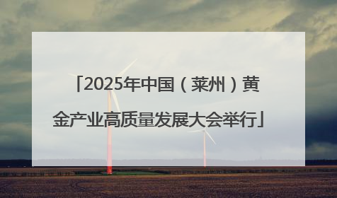 2025年中国（莱州）黄金产业高质量发展大会举行