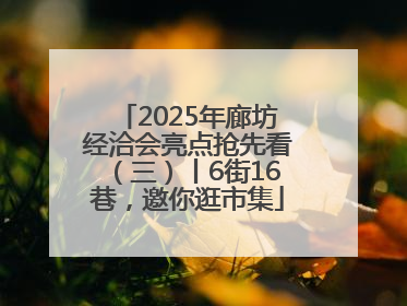 2025年廊坊经洽会亮点抢先看（三）丨6街16巷，邀你逛市集