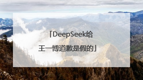 DeepSeek给王一博道歉是假的