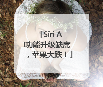 Siri AI功能升级缺席，苹果大跌！